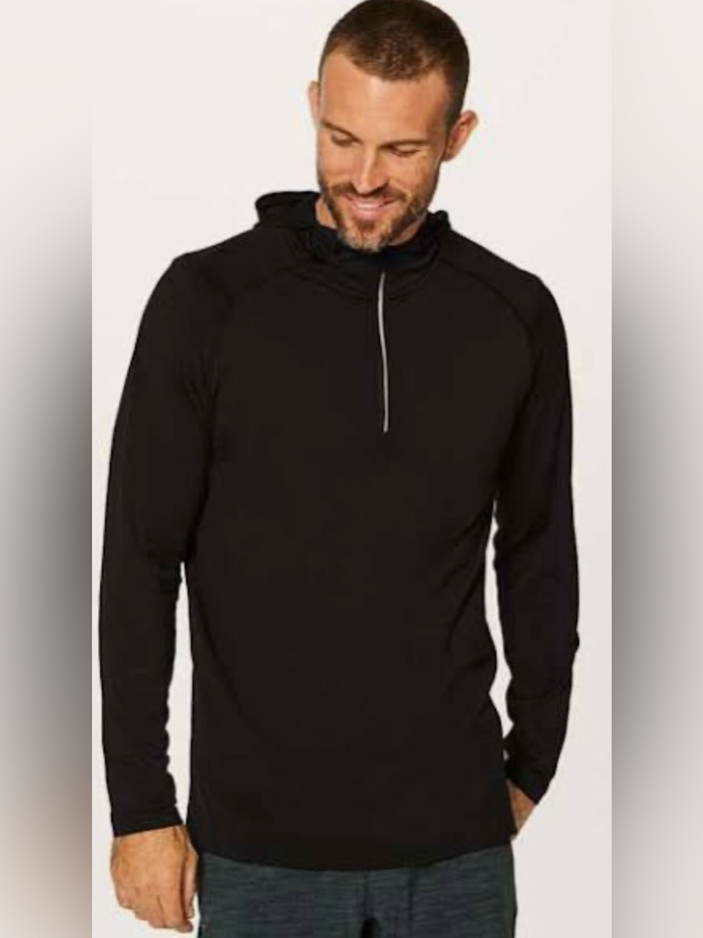 Lululemon Men's Metal Vent Tech Half-Zip Hoodie - Black - Size XL - EUC